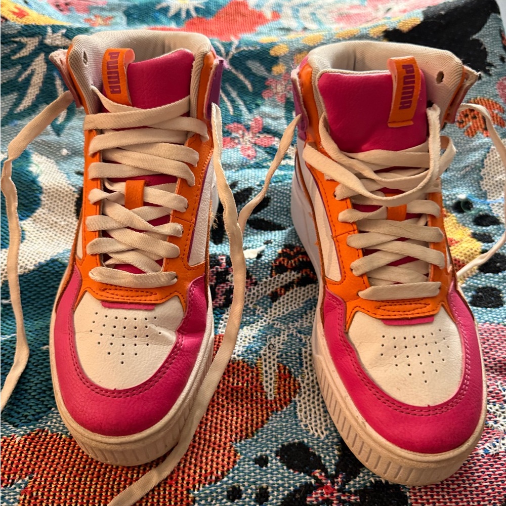 Puma Pink and Orange High-Tops